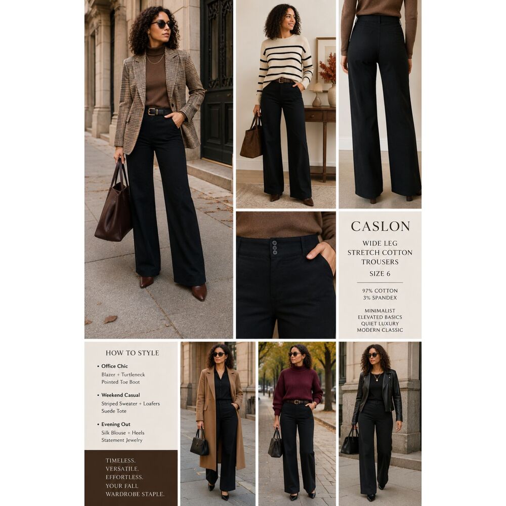 Caslon women's black wide-leg trousers in a classic, versatile silhouette 6